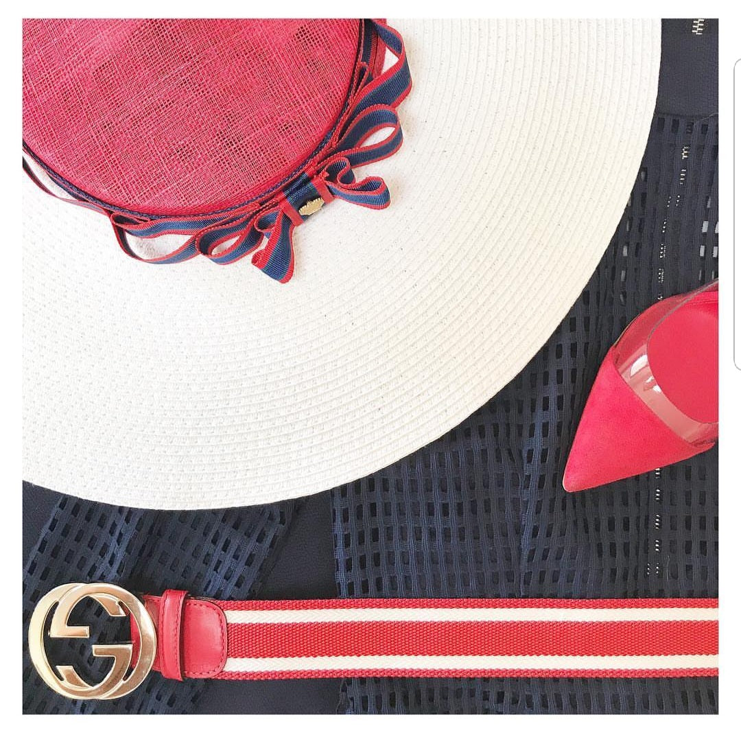 Custom wide brim ❤️💙🤍 Sold