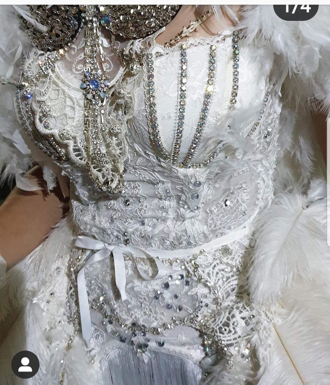 Custom wings, shoes, corset, skirt and headpiece (lights up) Sold