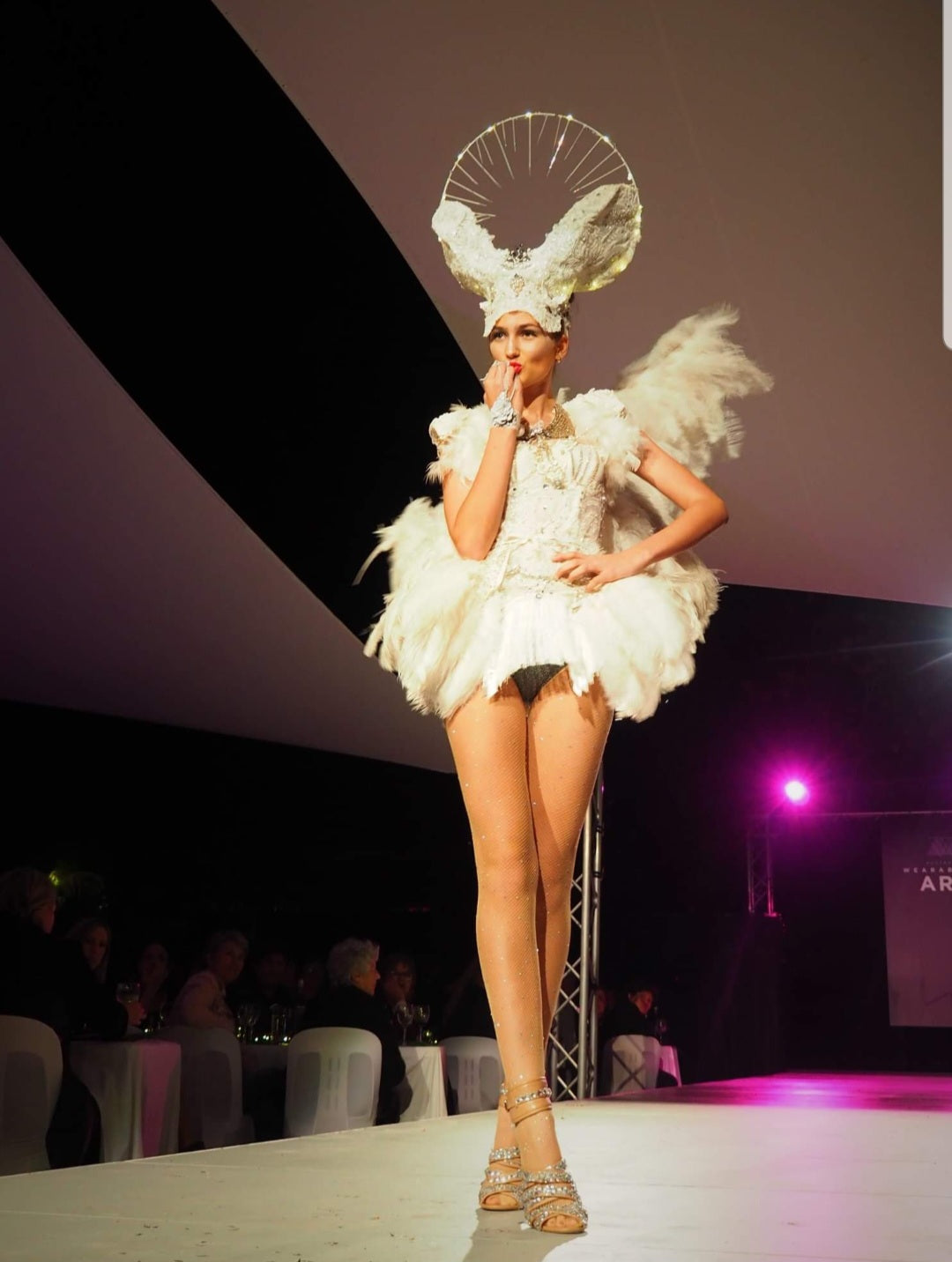 Custom wings, shoes, corset, skirt and headpiece (lights up) Sold